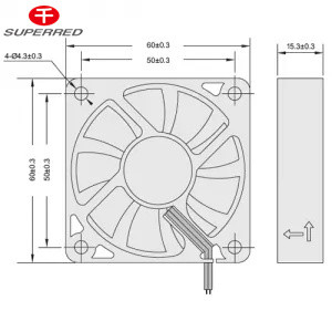 Frame Plastic PBT DC 12V koelventilator 60x60x10 Signal Output Facultatief